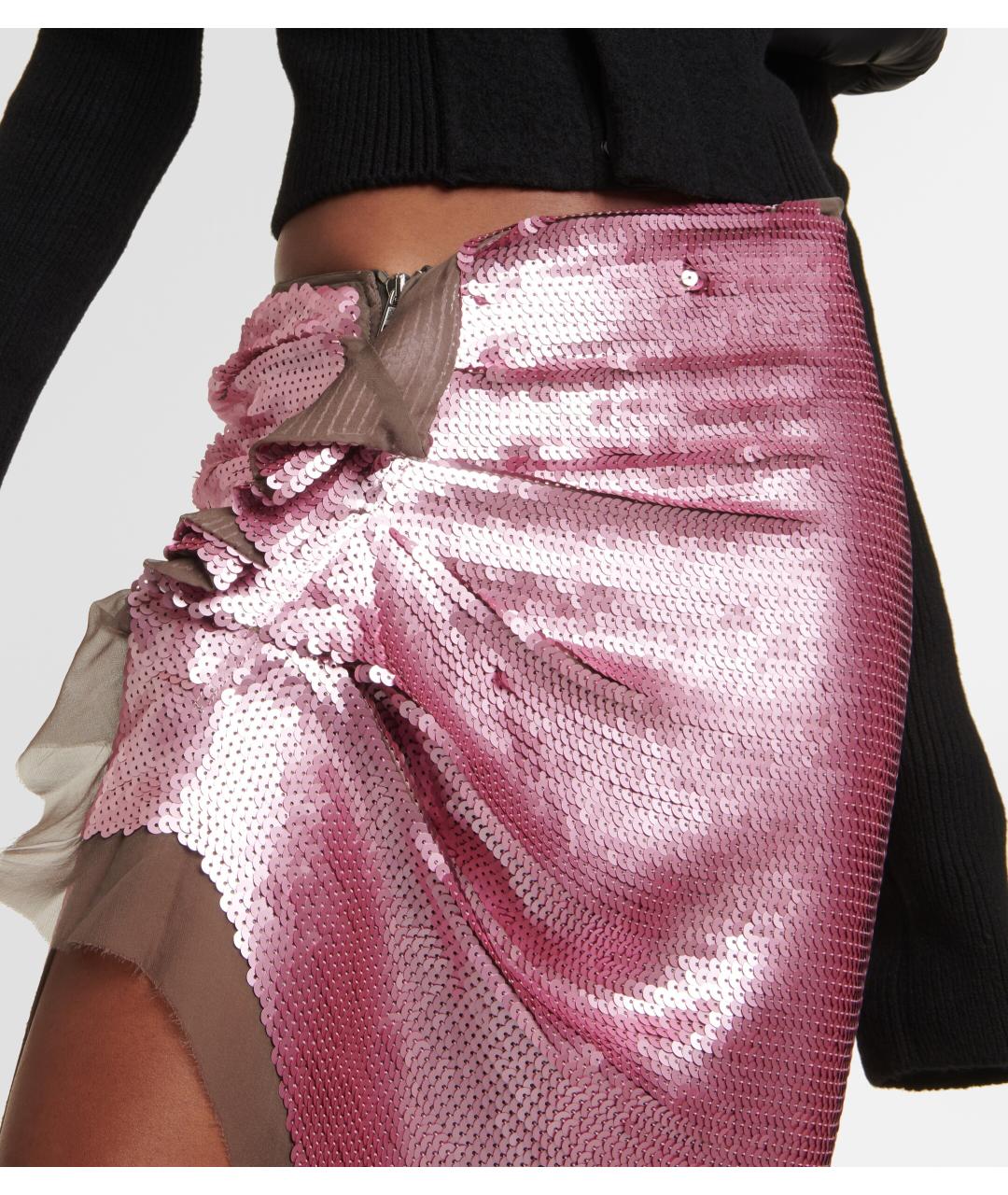 RICK OWENS Розовая юбка макси, фото 4