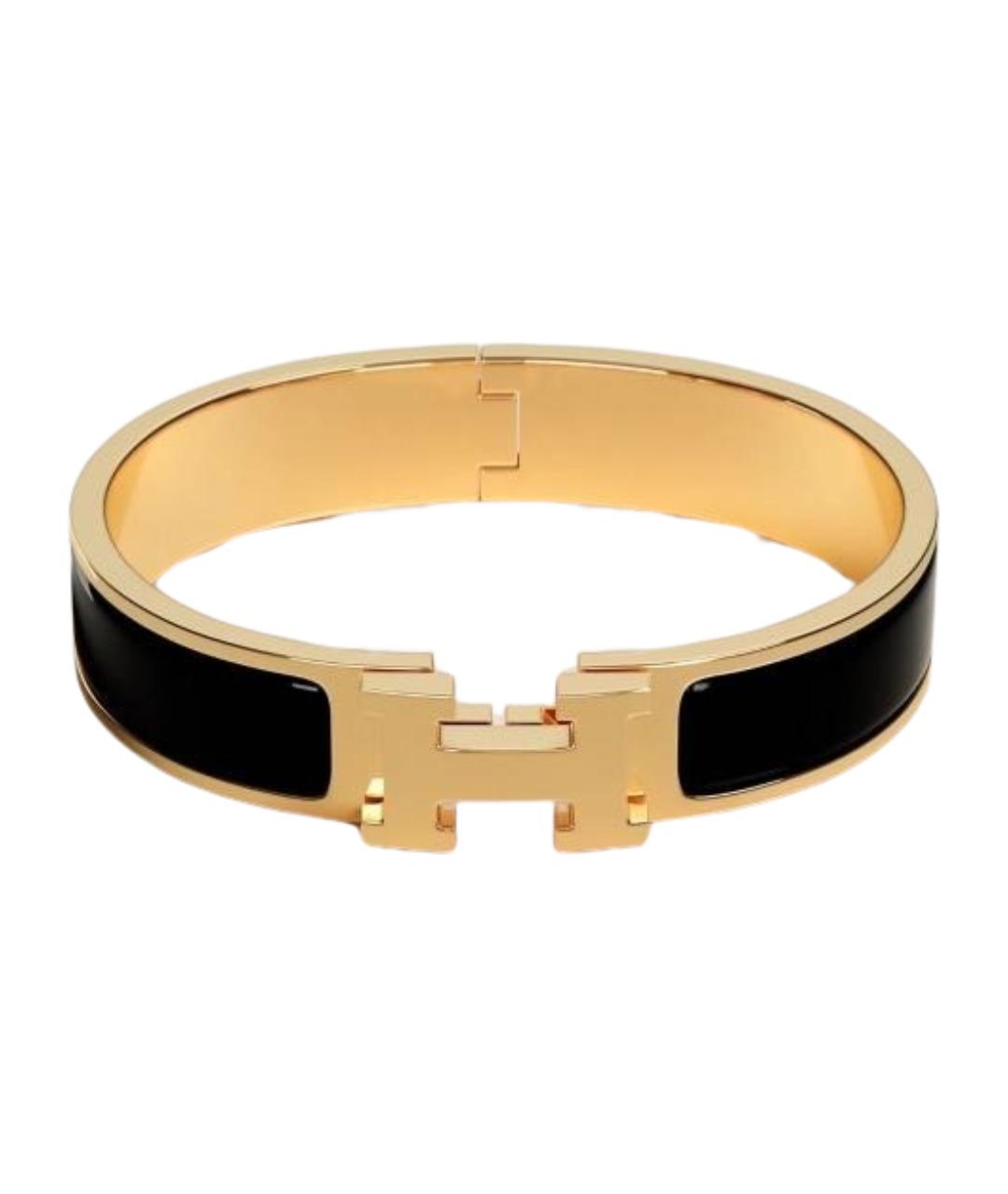 HERMES Черный позолоченный браслет, фото 1