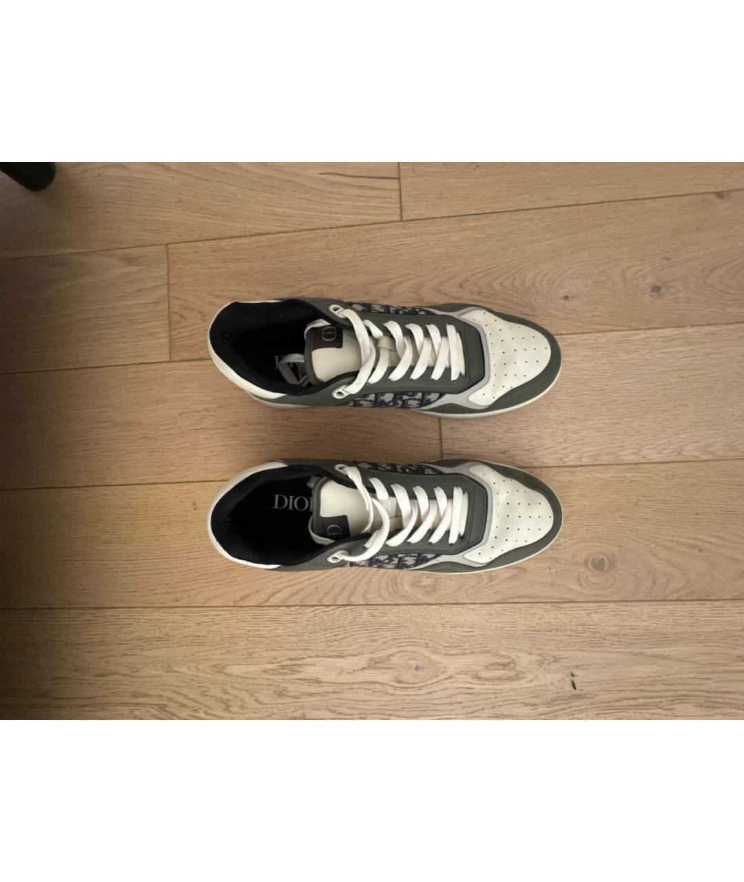 CHRISTIAN DIOR Зеленые кожаные низкие кроссовки / кеды, фото 3