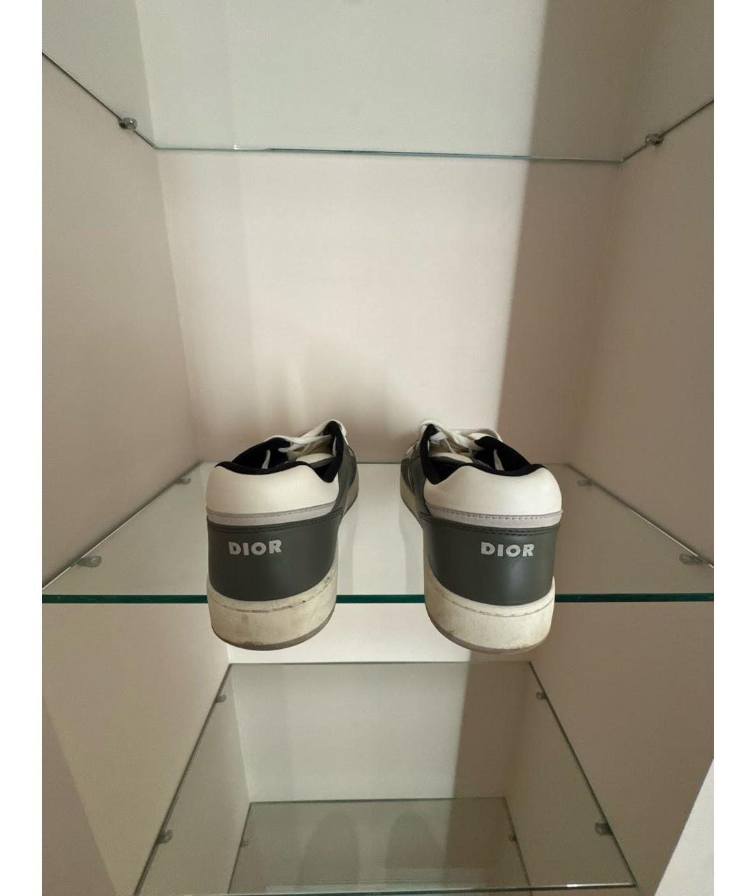 CHRISTIAN DIOR Зеленые кожаные низкие кроссовки / кеды, фото 4