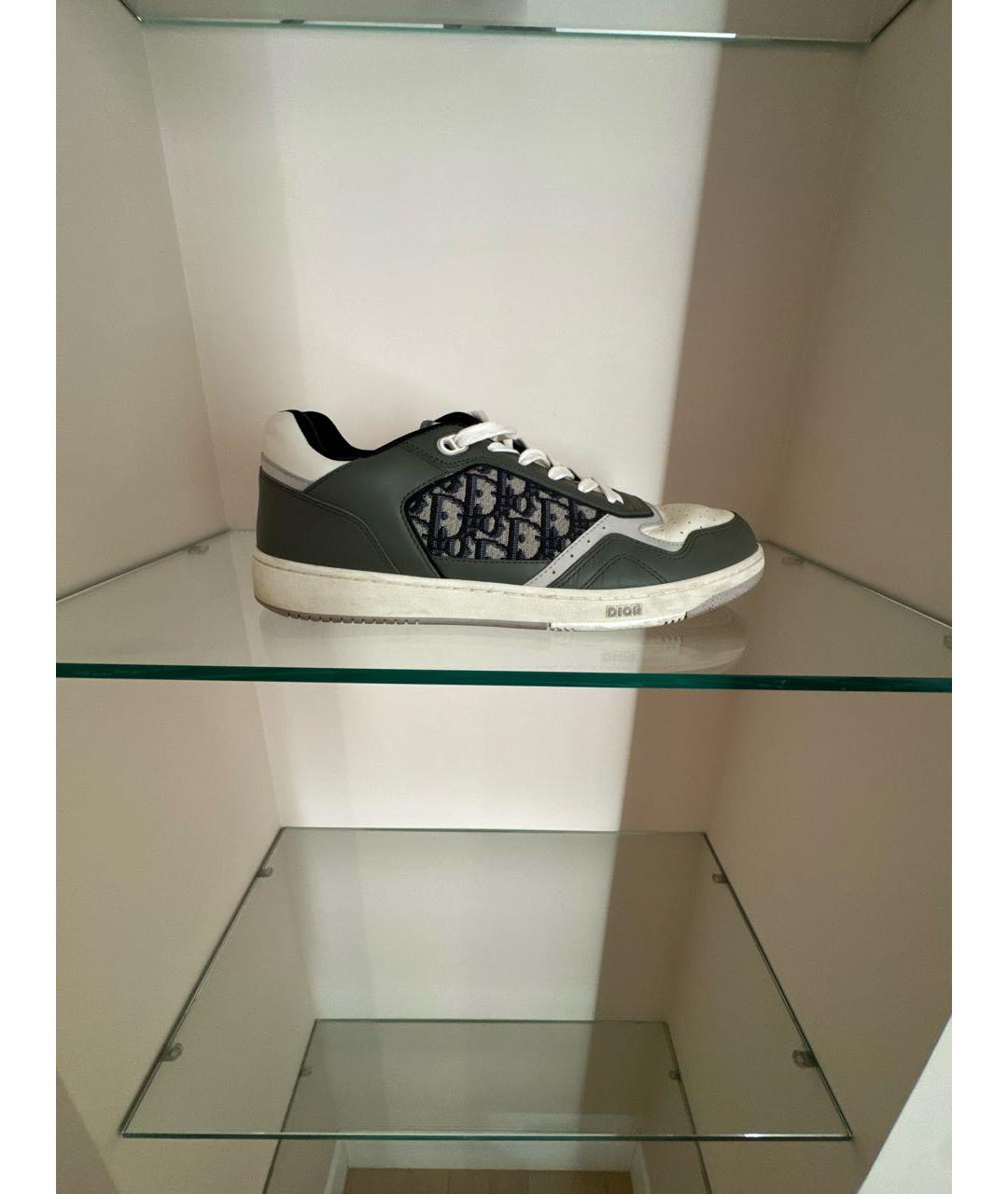 CHRISTIAN DIOR Зеленые кожаные низкие кроссовки / кеды, фото 5