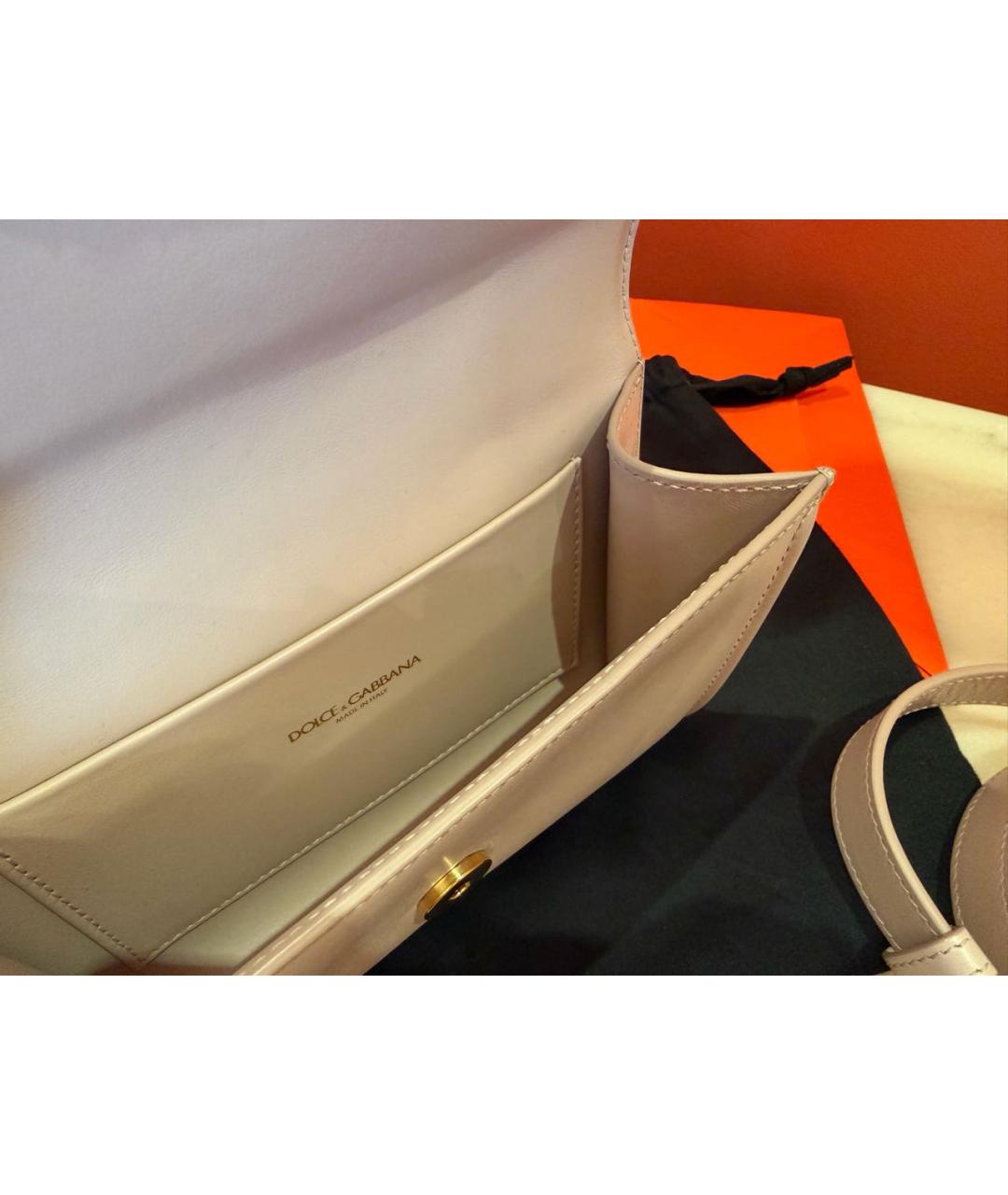 DOLCE&GABBANA Бежевая кожаная поясная сумка, фото 7