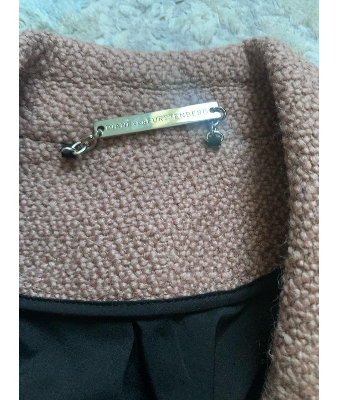 DIANE VON FURSTENBERG Розовое шерстяное пальто, фото 6