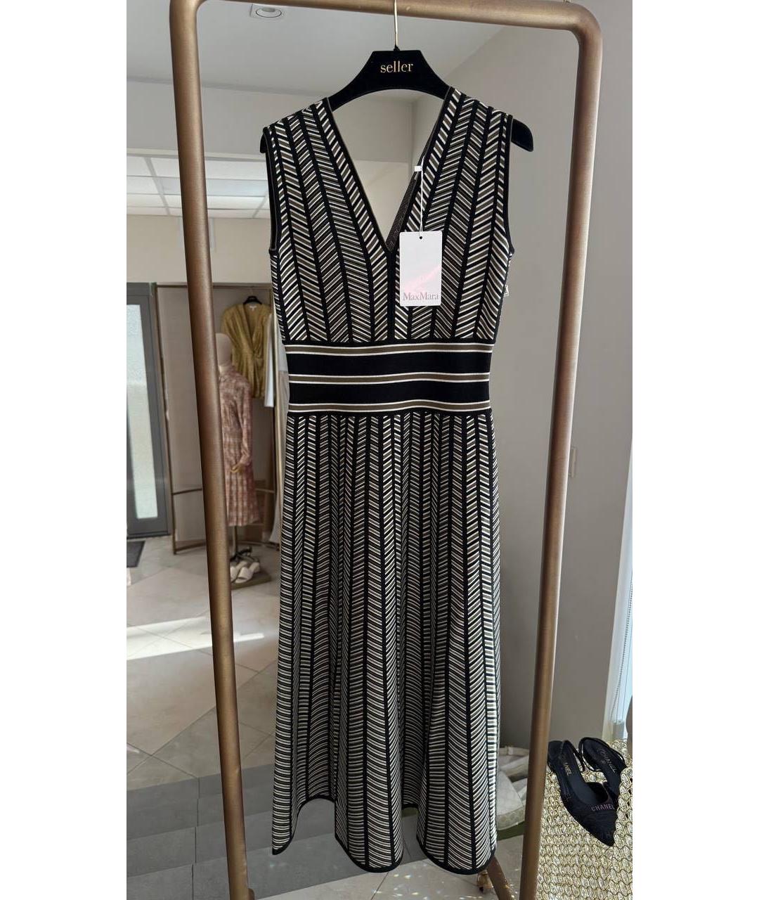 MAX MARA Черное вискозное коктейльное платье, фото 6