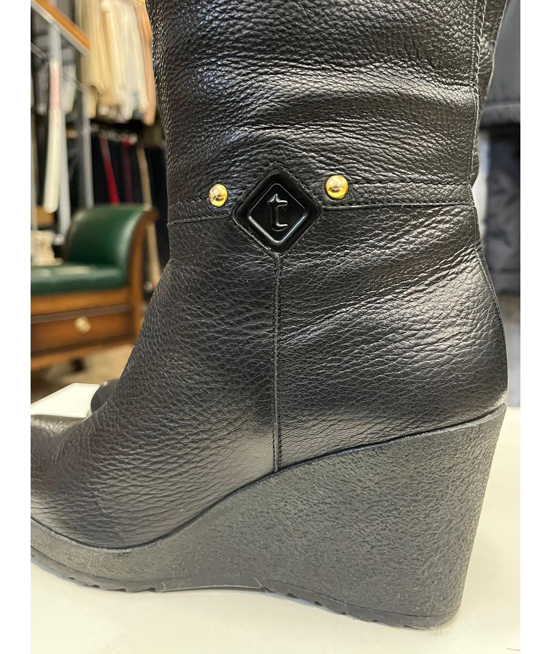 TESTONI Черные кожаные сапоги, фото 4