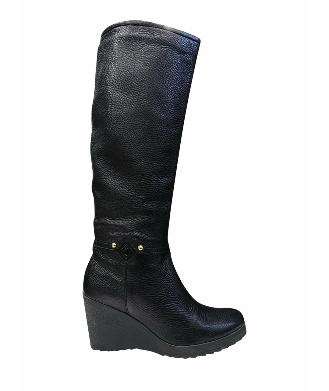 TESTONI Черные кожаные сапоги, фото 1