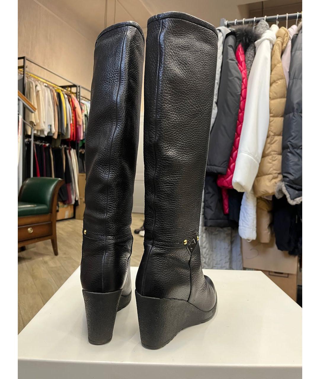 TESTONI Черные кожаные сапоги, фото 3