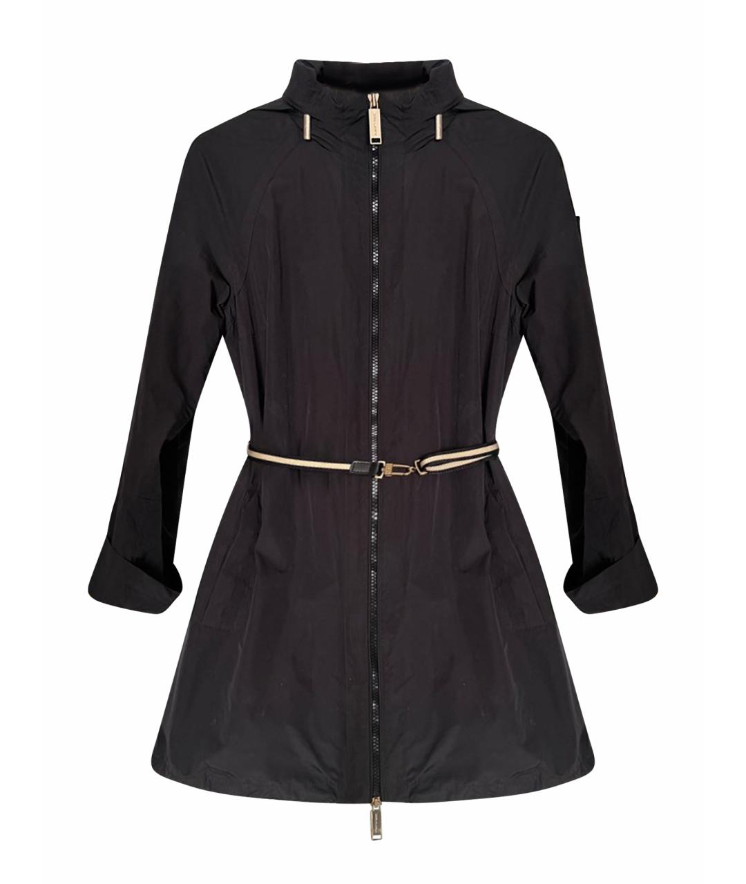 ELISABETTA FRANCHI Черный полиэстеровый тренч/плащ, фото 1
