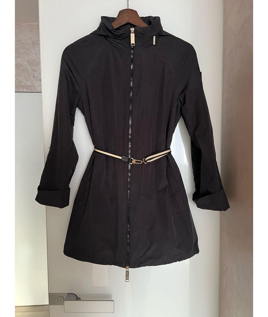 ELISABETTA FRANCHI Черный полиэстеровый тренч/плащ, фото 9