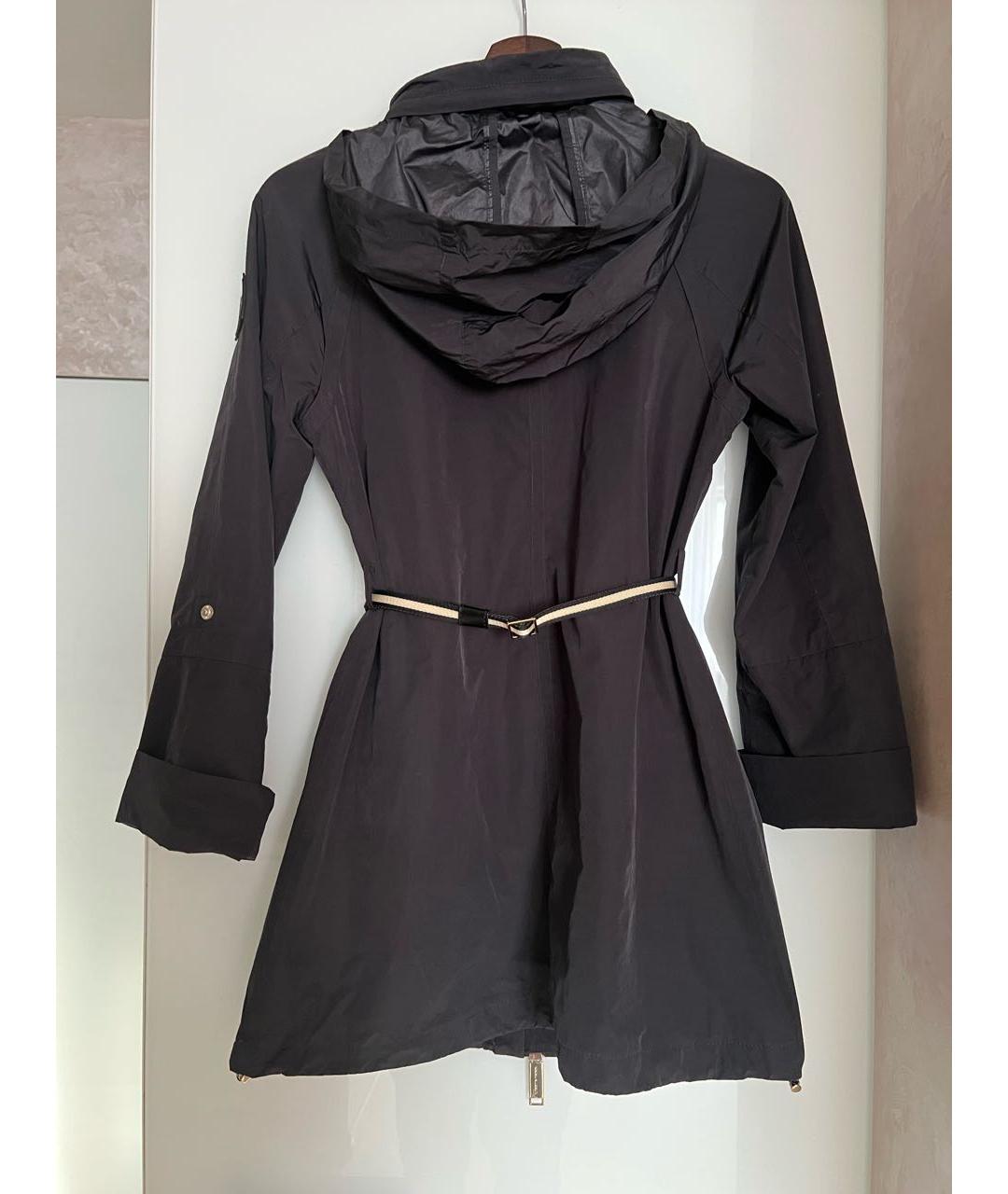 ELISABETTA FRANCHI Черный полиэстеровый тренч/плащ, фото 2