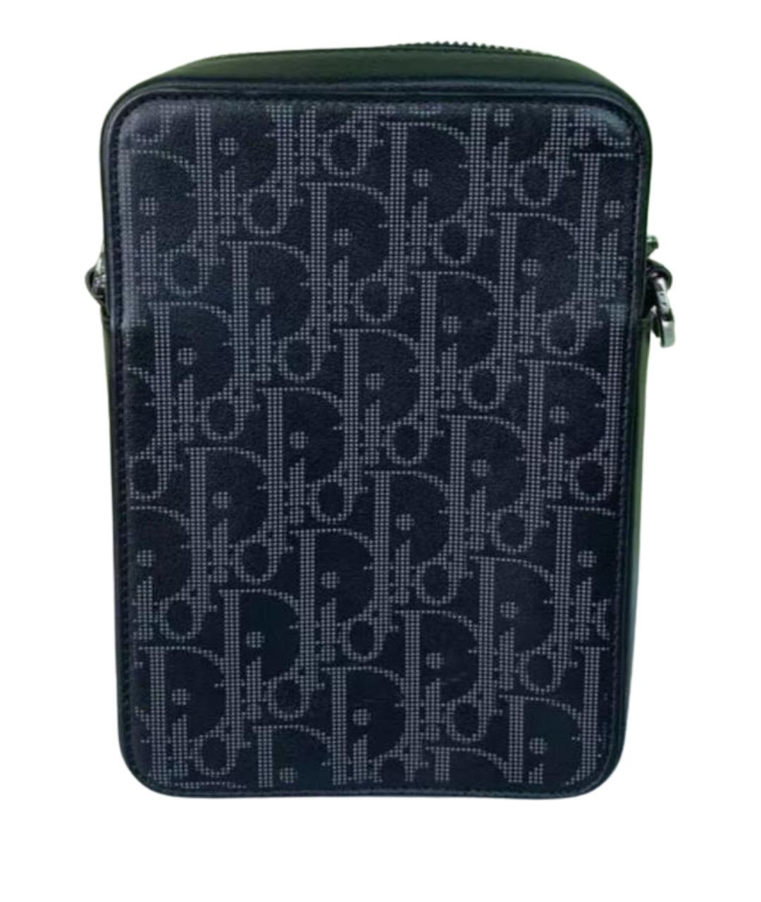 CHRISTIAN DIOR Черная кожаная барсетка, фото 1