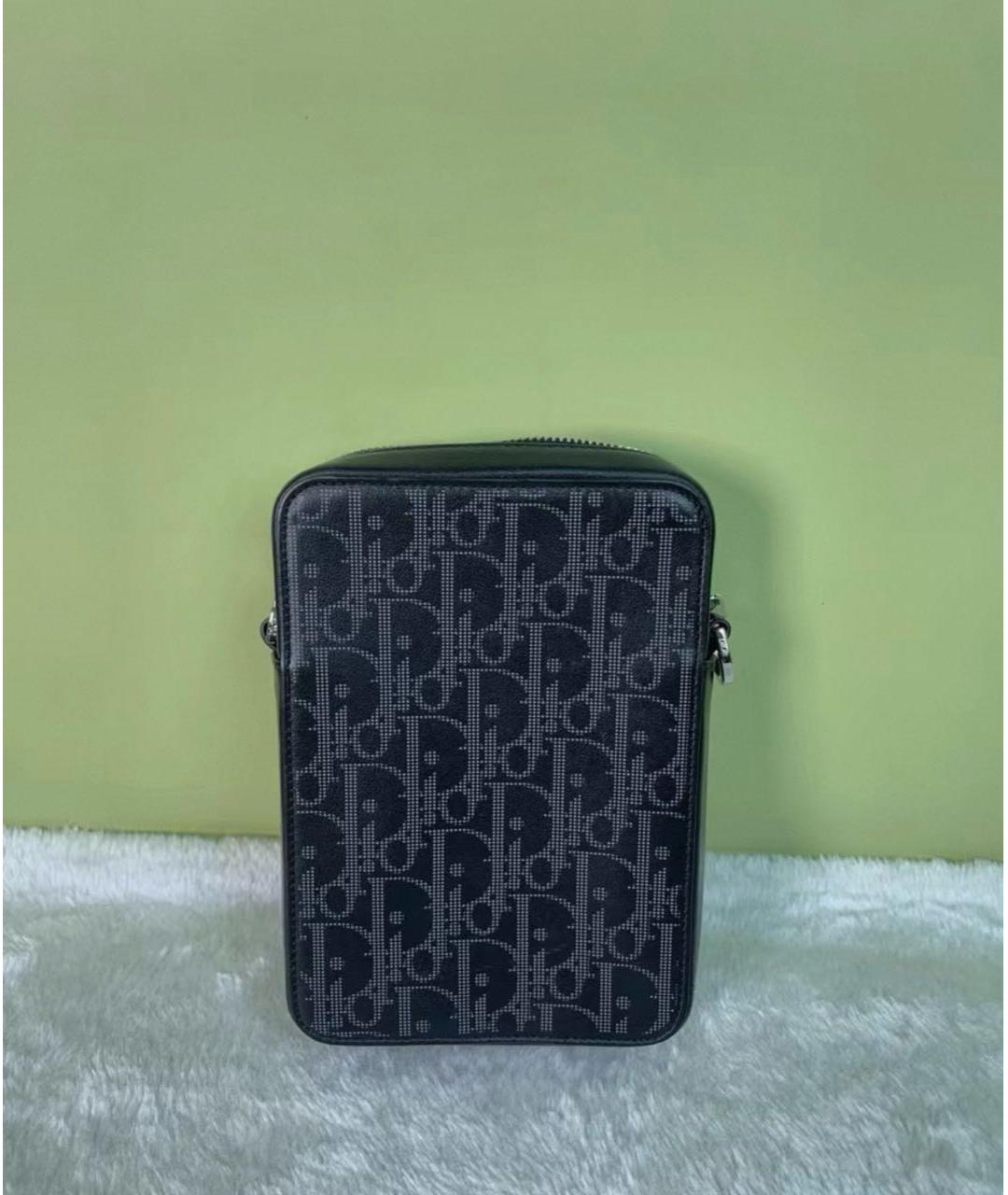 CHRISTIAN DIOR Черная кожаная барсетка, фото 9