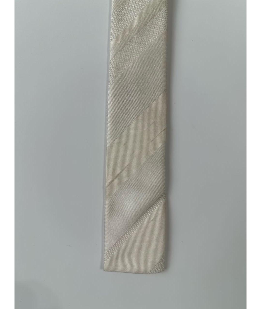 DOLCE&GABBANA Белый шелковый галстук, фото 4