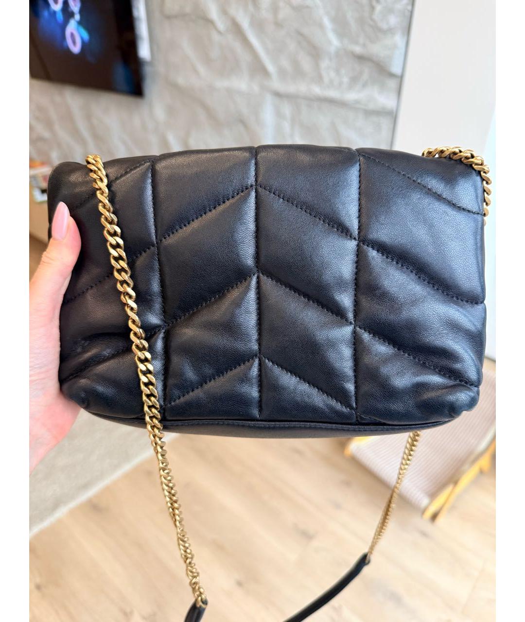 SAINT LAURENT Черная кожаная сумка через плечо, фото 3