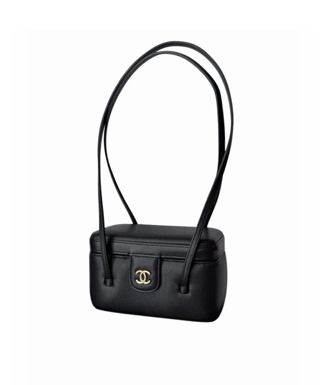 CHANEL Черная кожаная сумка через плечо, фото 5