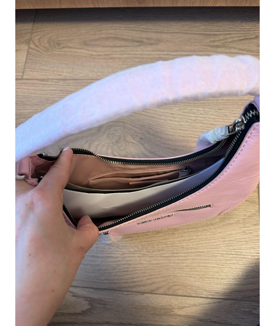 MARC JACOBS Розовая кожаная сумка с короткими ручками, фото 3