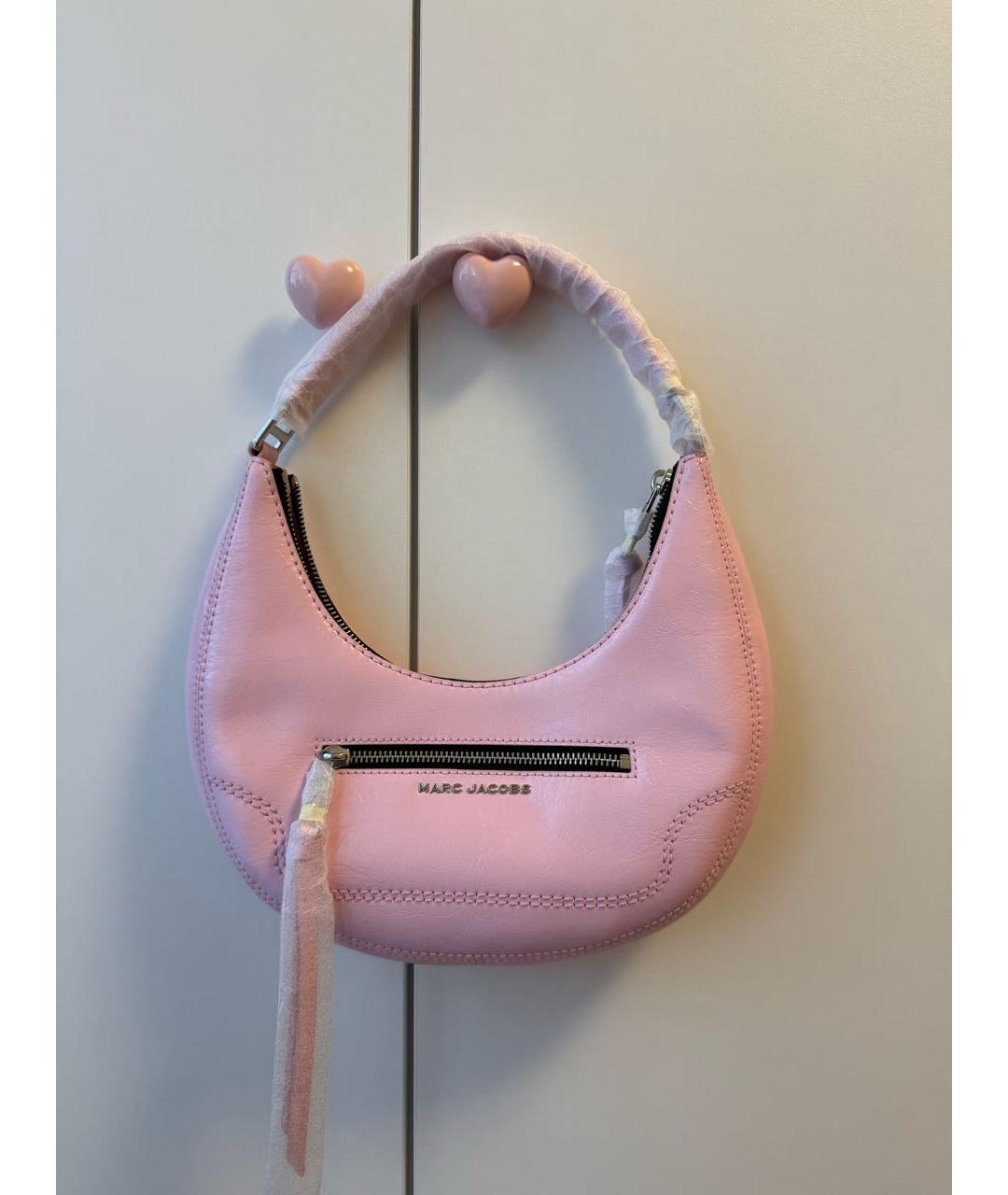 MARC JACOBS Розовая кожаная сумка с короткими ручками, фото 5