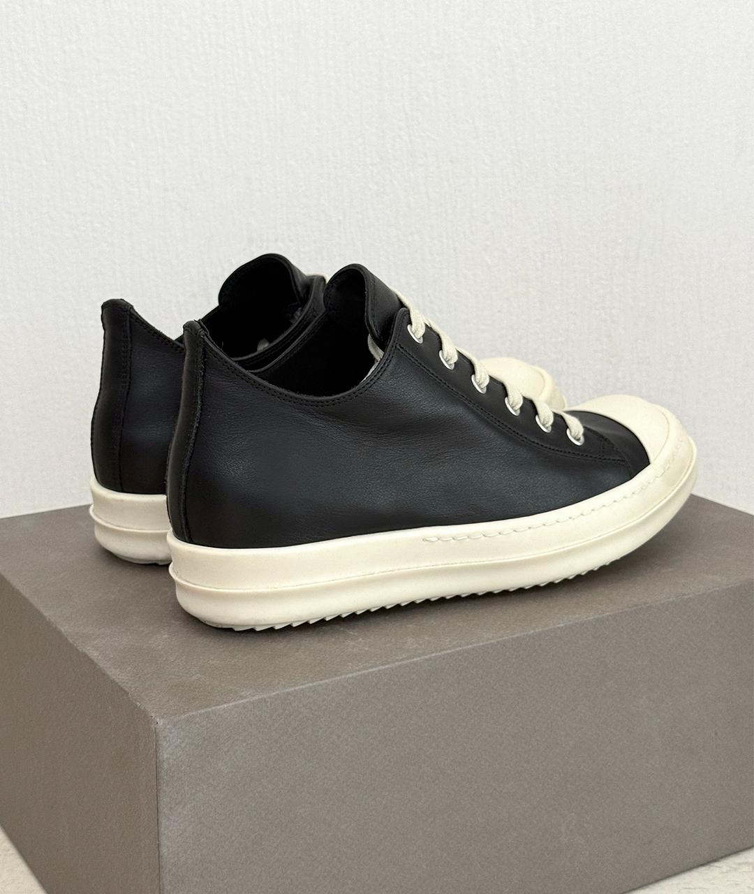 RICK OWENS Черные кожаные кеды, фото 9