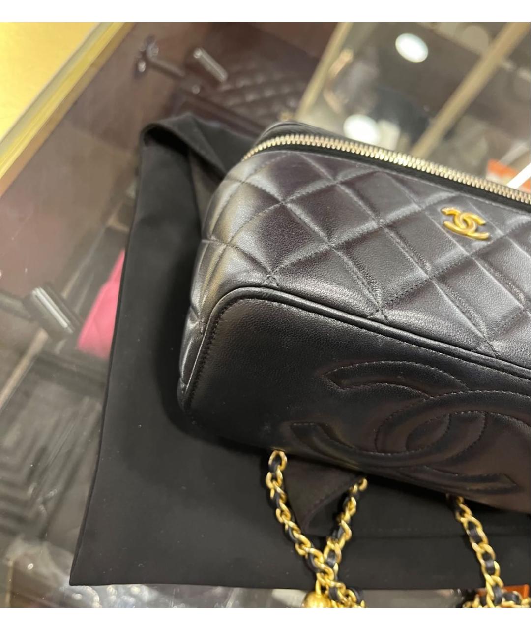 CHANEL Черная кожаная сумка через плечо, фото 4