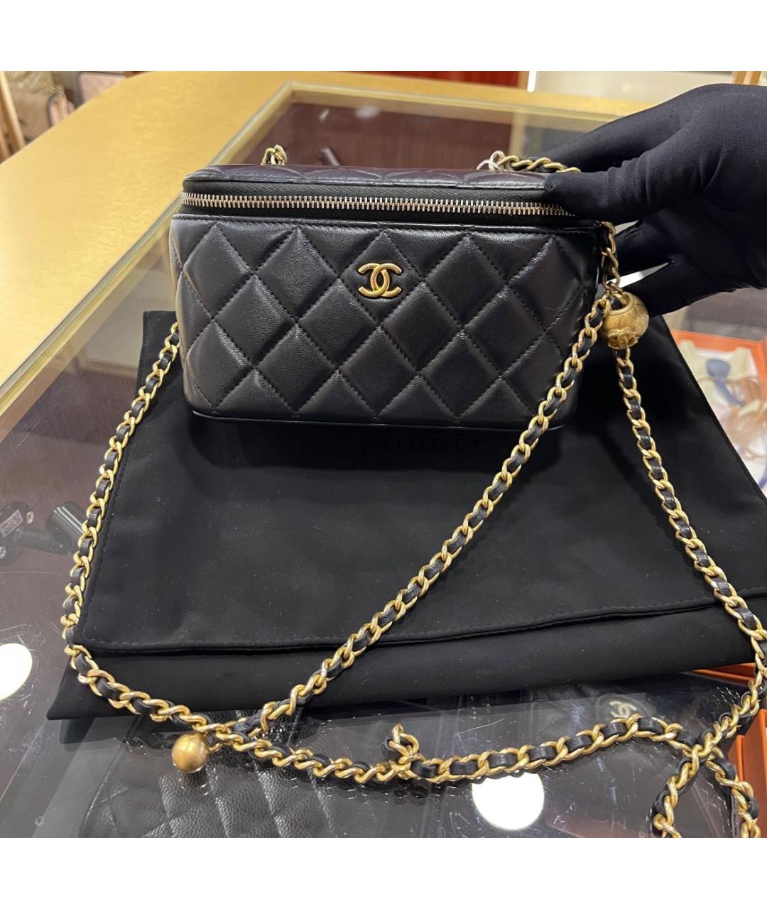 CHANEL Черная кожаная сумка через плечо, фото 6