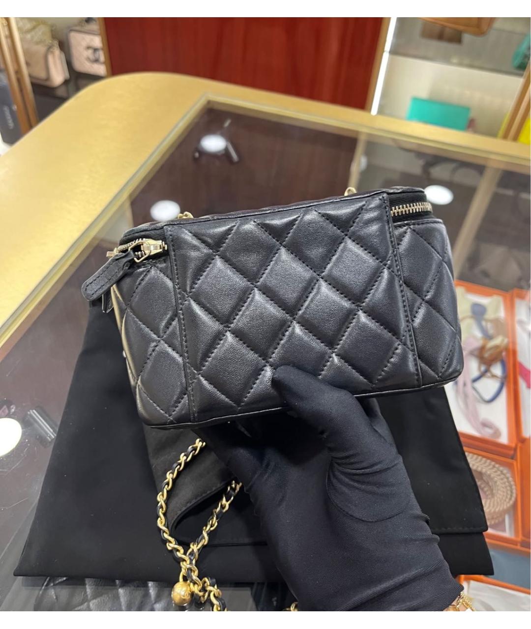 CHANEL Черная кожаная сумка через плечо, фото 3