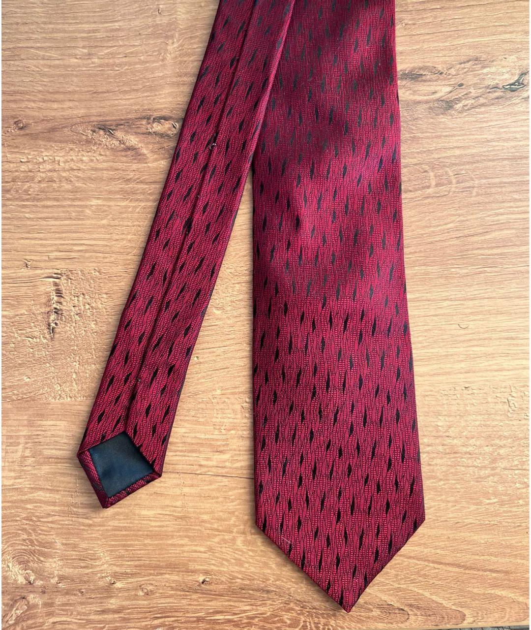 LANVIN Бордовый шелковый галстук, фото 4