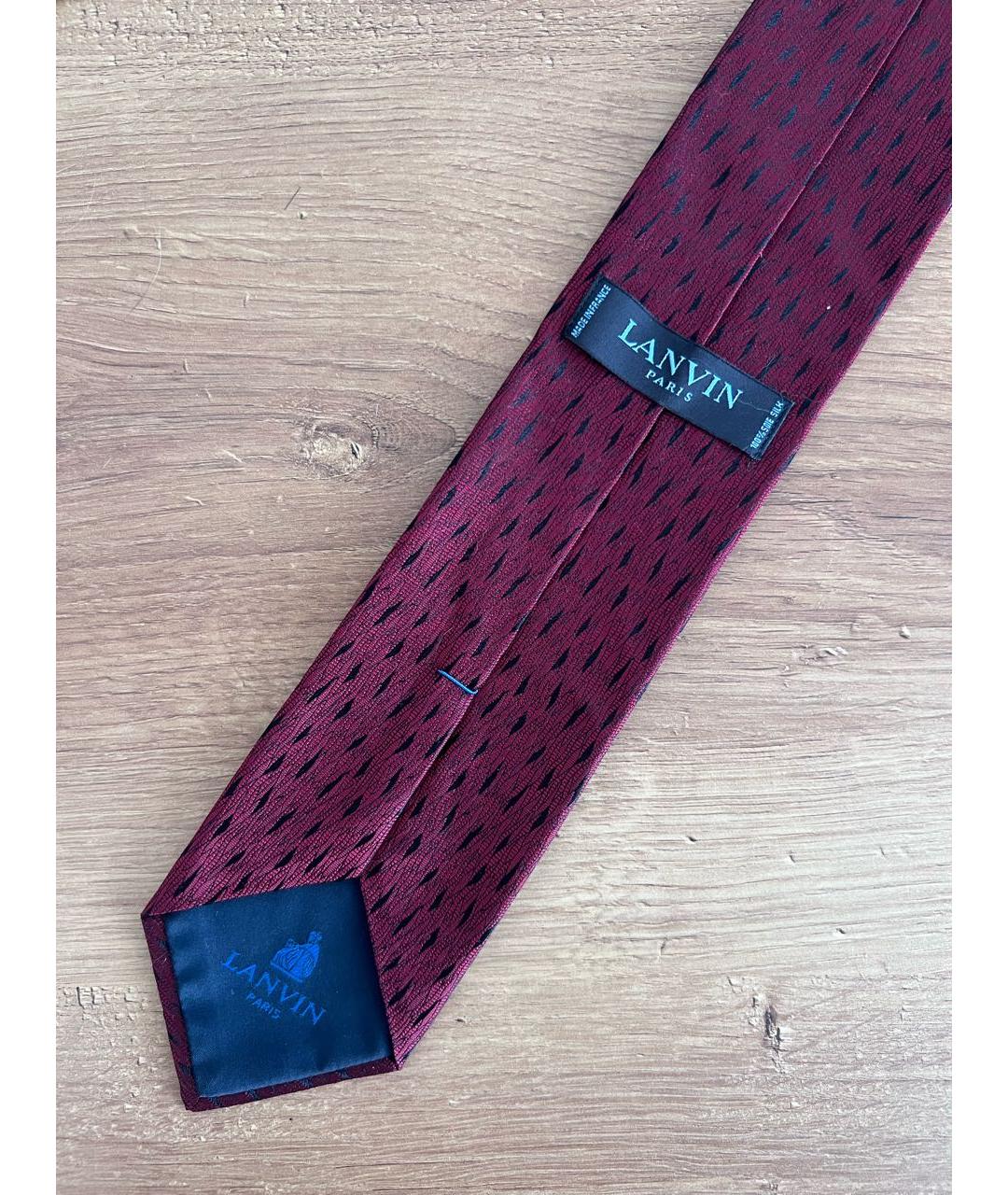 LANVIN Бордовый шелковый галстук, фото 3