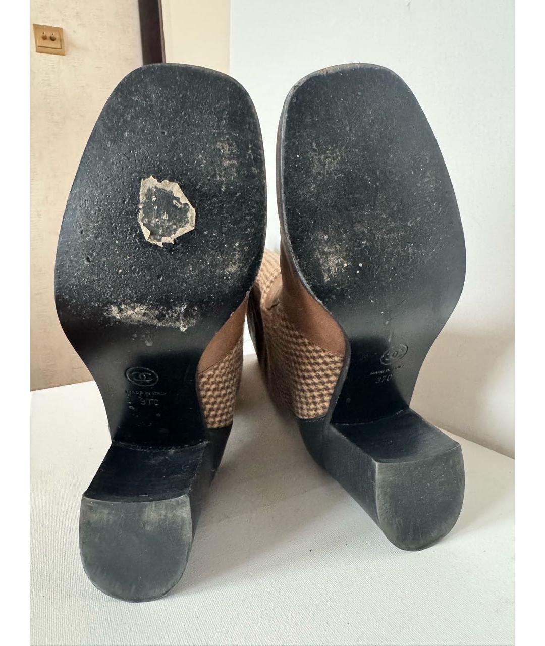 CHANEL Коричневые кожаные сапоги, фото 8