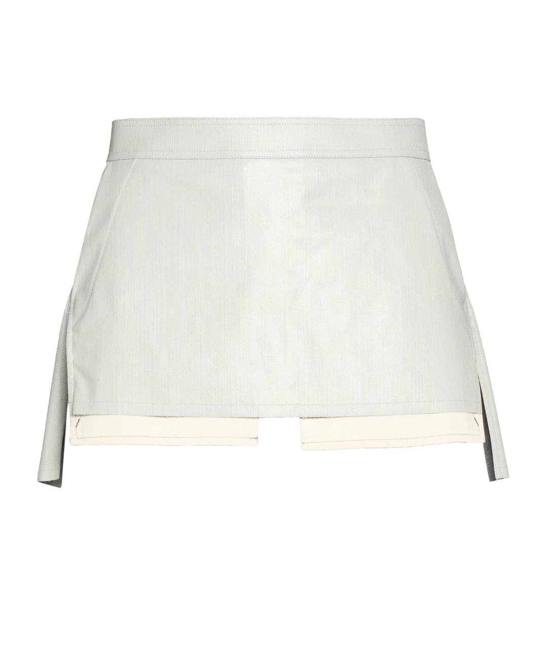 RICK OWENS Серая хлопковая юбка мини, фото 1