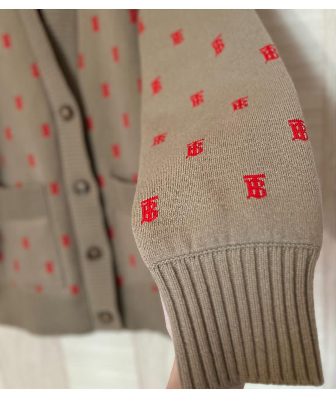 BURBERRY Бежевый шерстяной кардиган, фото 5