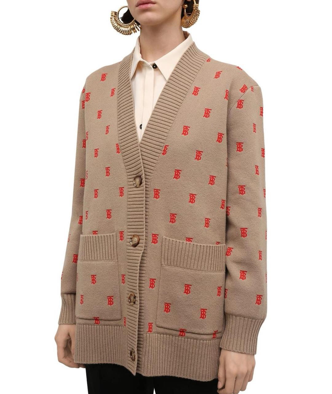 BURBERRY Бежевый шерстяной кардиган, фото 2