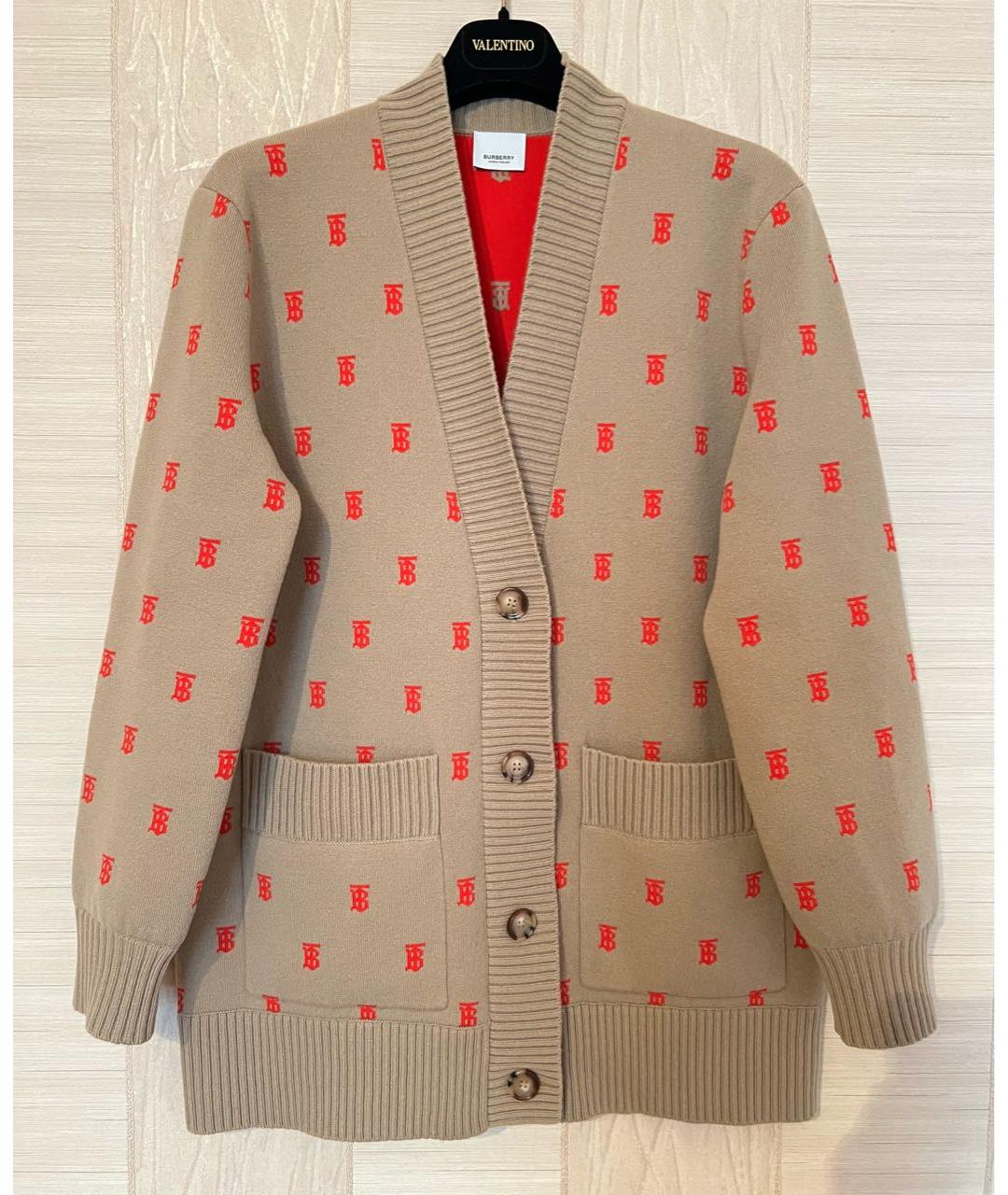 BURBERRY Бежевый шерстяной кардиган, фото 2