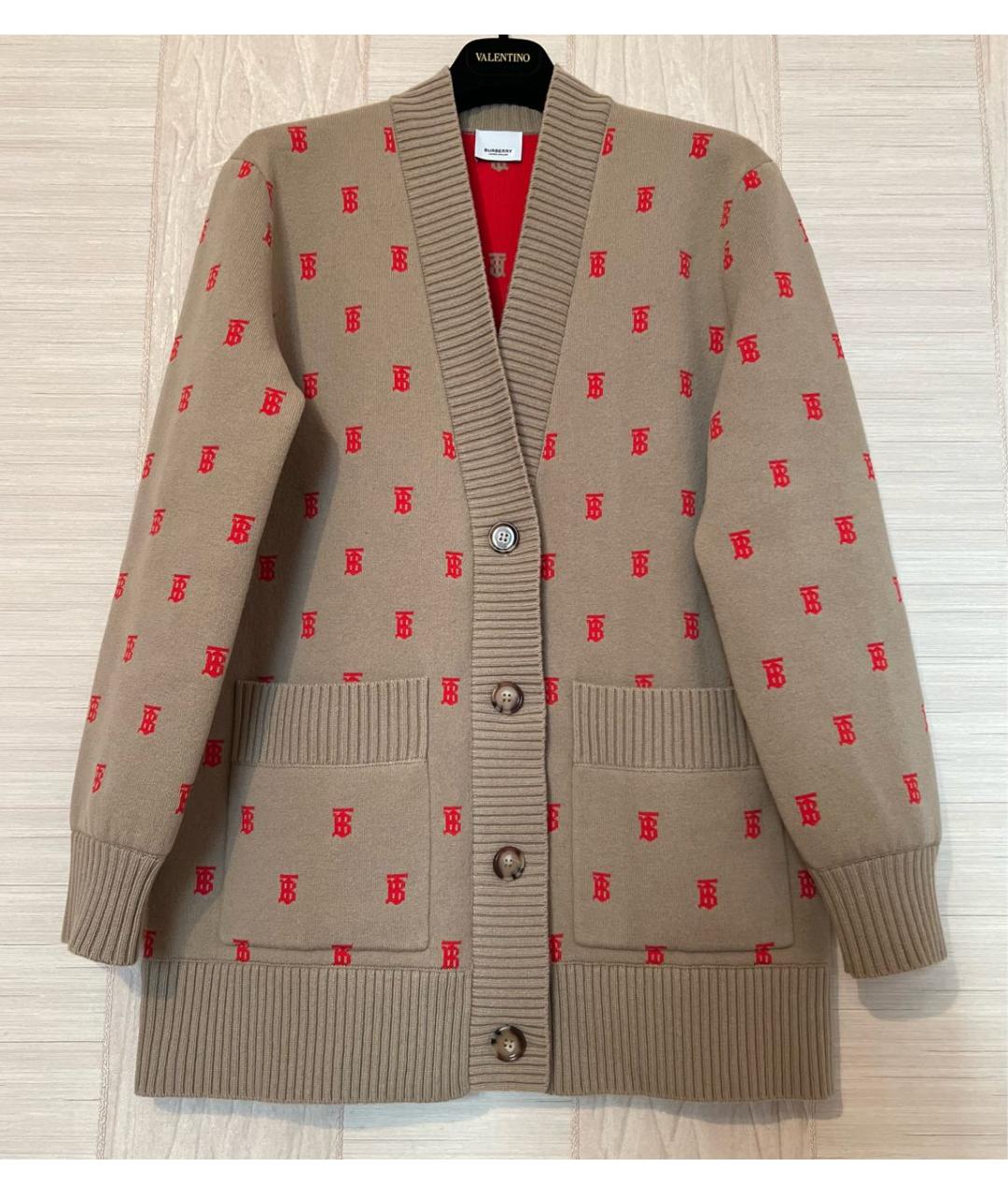 BURBERRY Бежевый шерстяной кардиган, фото 4