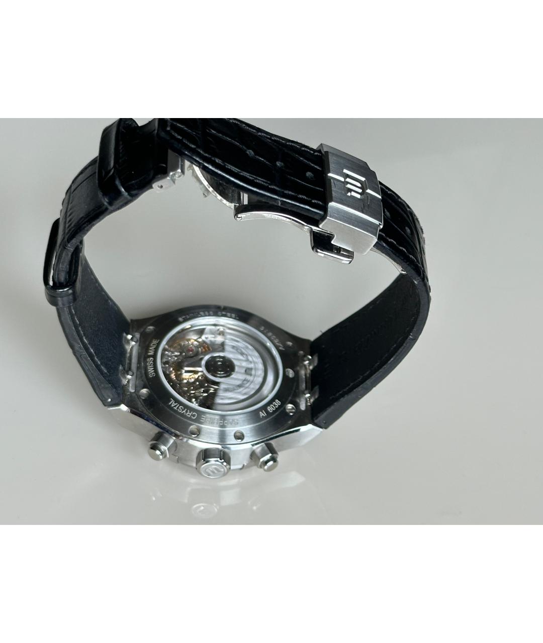 MAURICE LACROIX Черные стальные часы, фото 4