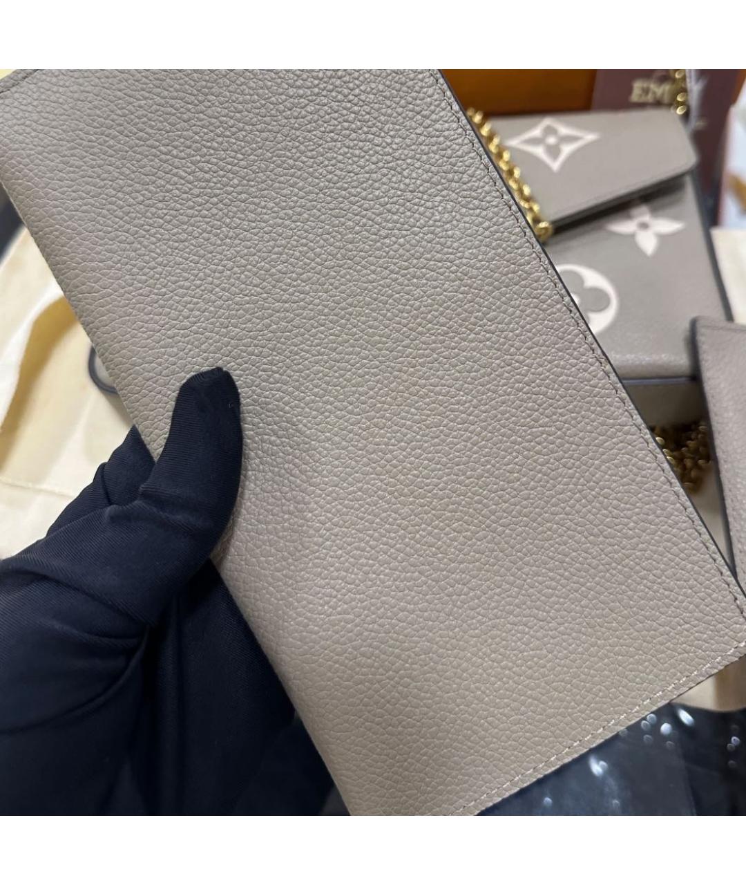 LOUIS VUITTON Серая кожаная сумка через плечо, фото 6