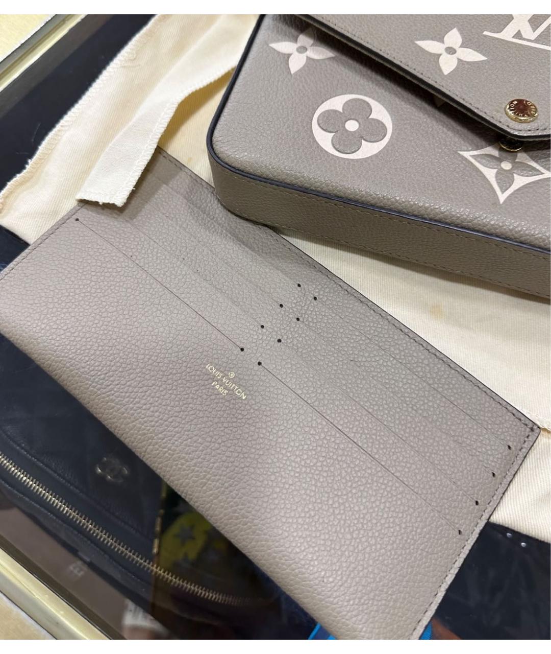 LOUIS VUITTON Серая кожаная сумка через плечо, фото 2