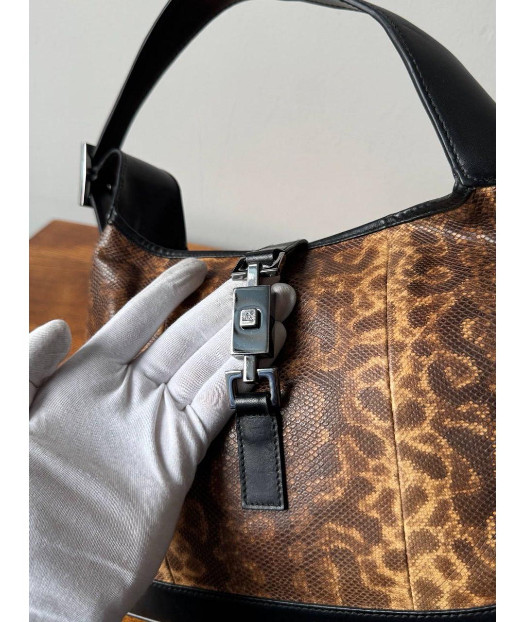 GUCCI Коричневая кожаная сумка через плечо, фото 8