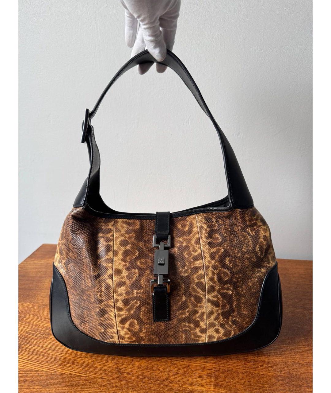 GUCCI Коричневая кожаная сумка через плечо, фото 4