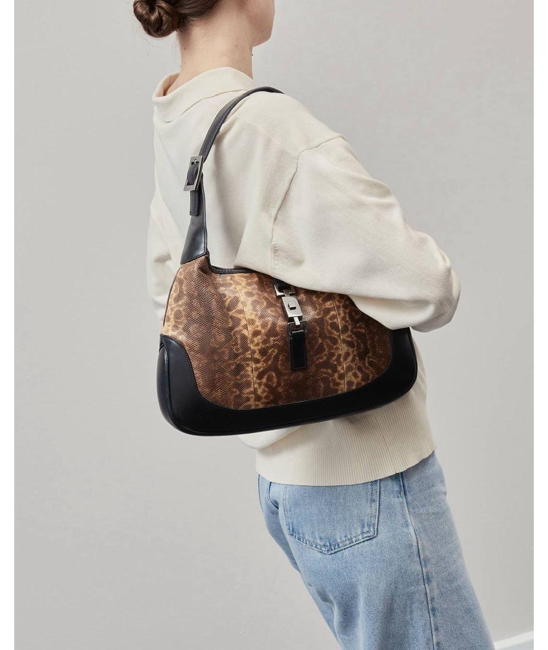 GUCCI Коричневая кожаная сумка через плечо, фото 3