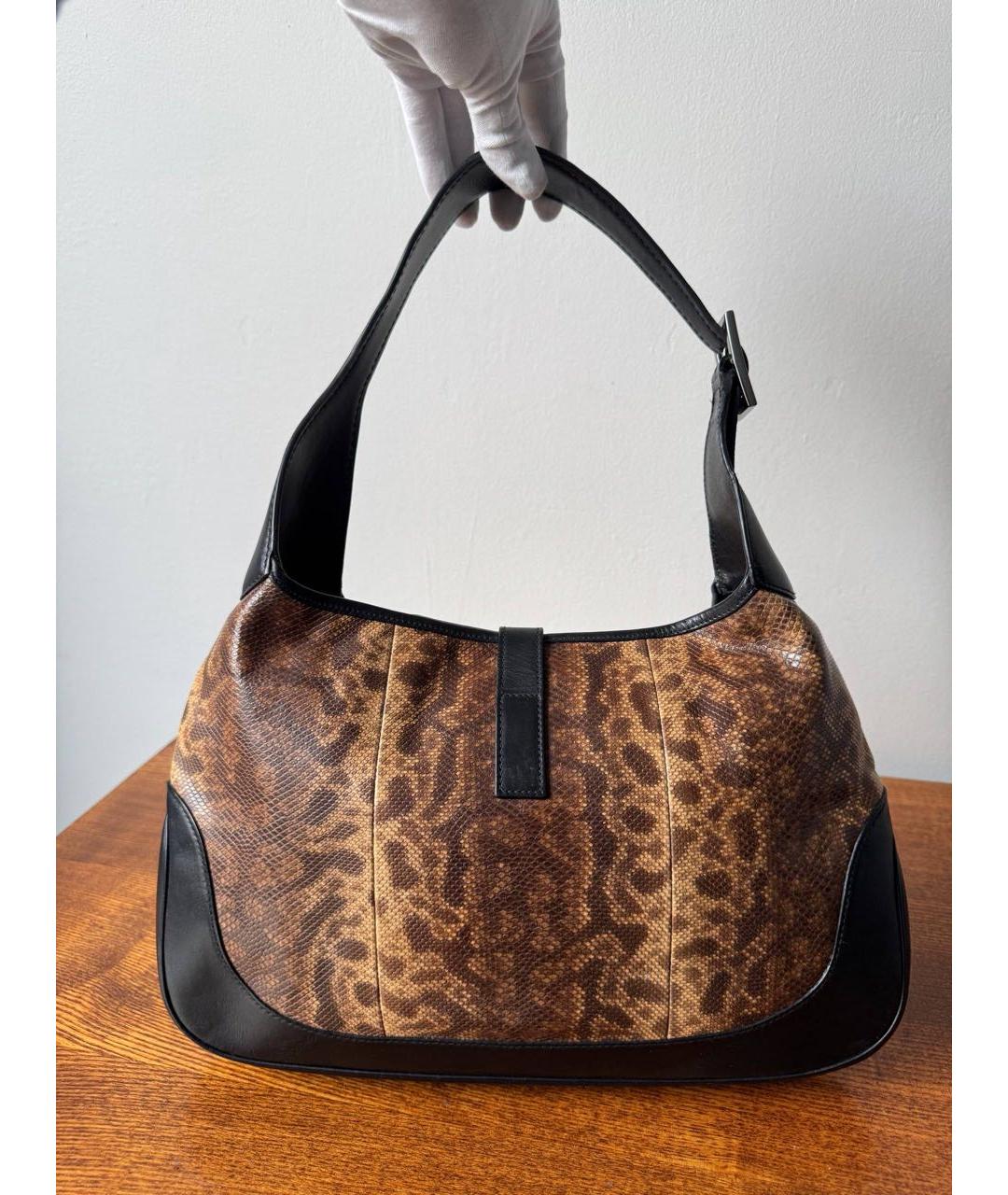 GUCCI Коричневая кожаная сумка через плечо, фото 5