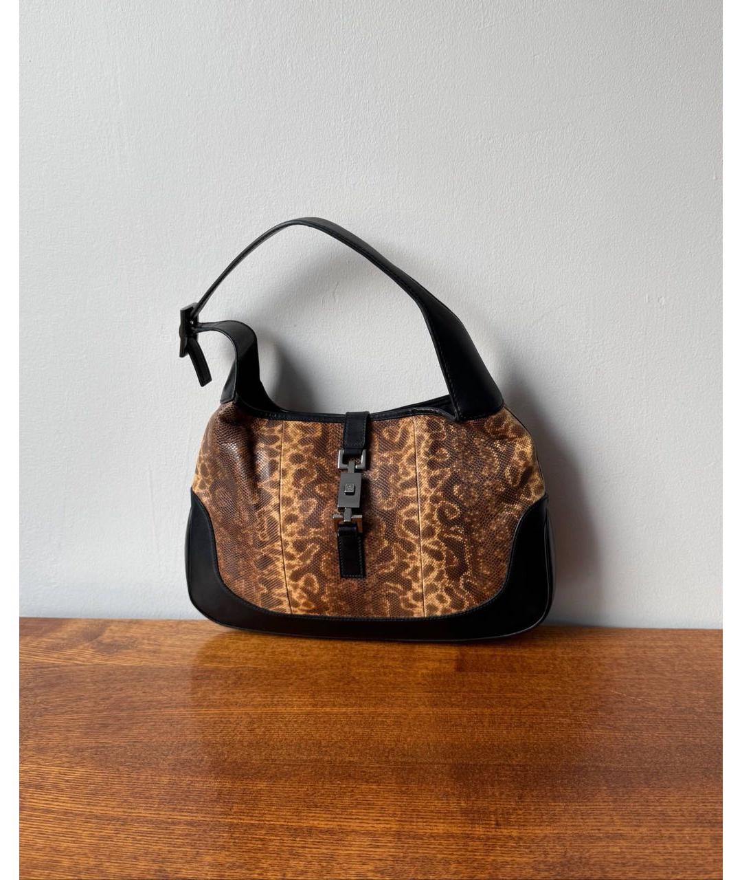 GUCCI Коричневая кожаная сумка через плечо, фото 2