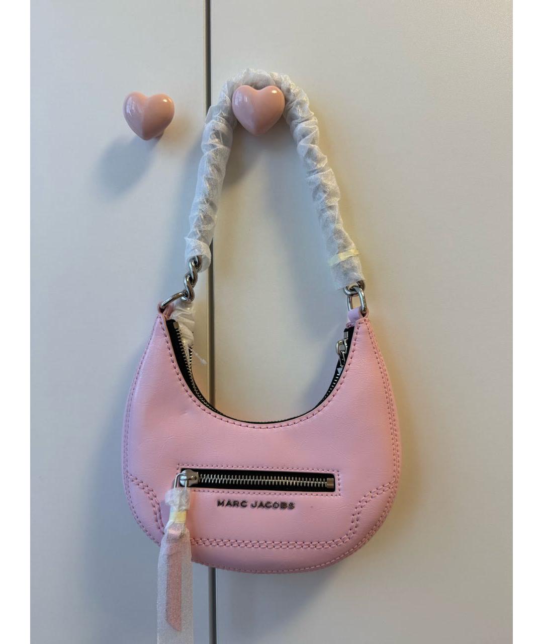 MARC JACOBS Розовая кожаная сумка через плечо, фото 4