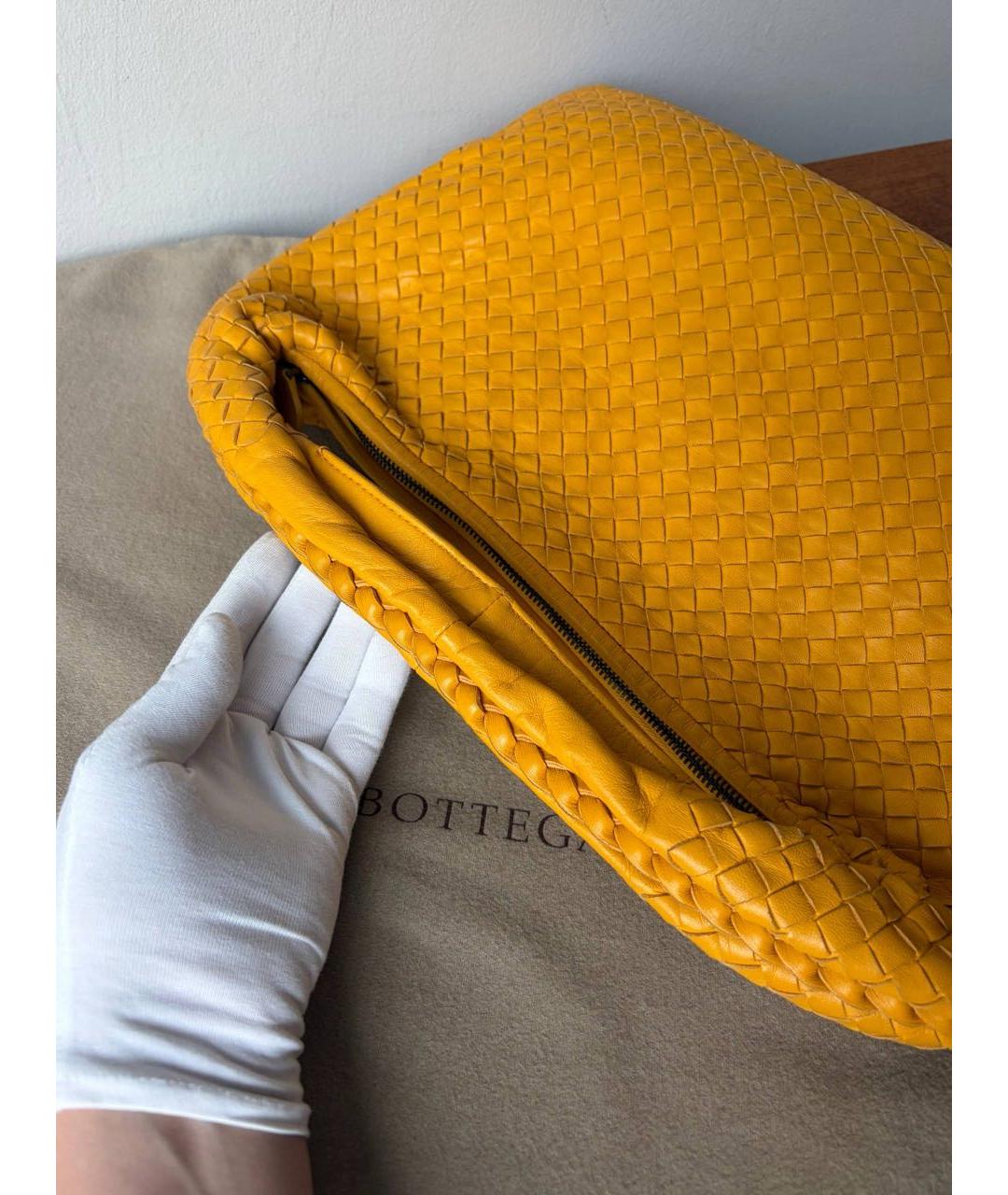 BOTTEGA VENETA Желтая кожаная сумка через плечо, фото 7