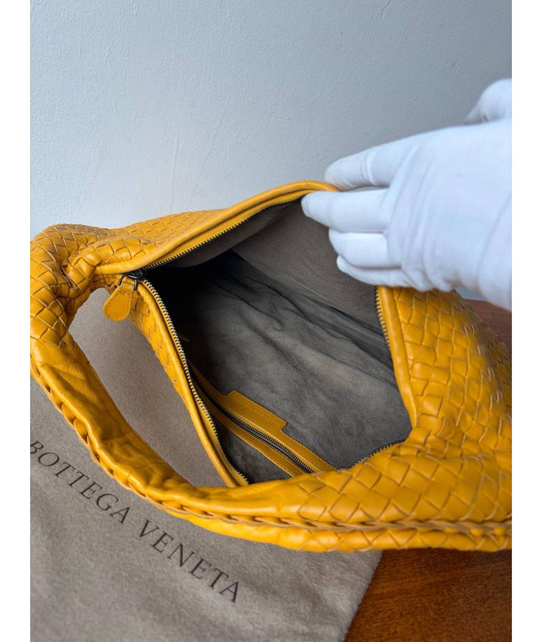 BOTTEGA VENETA Желтая кожаная сумка через плечо, фото 8