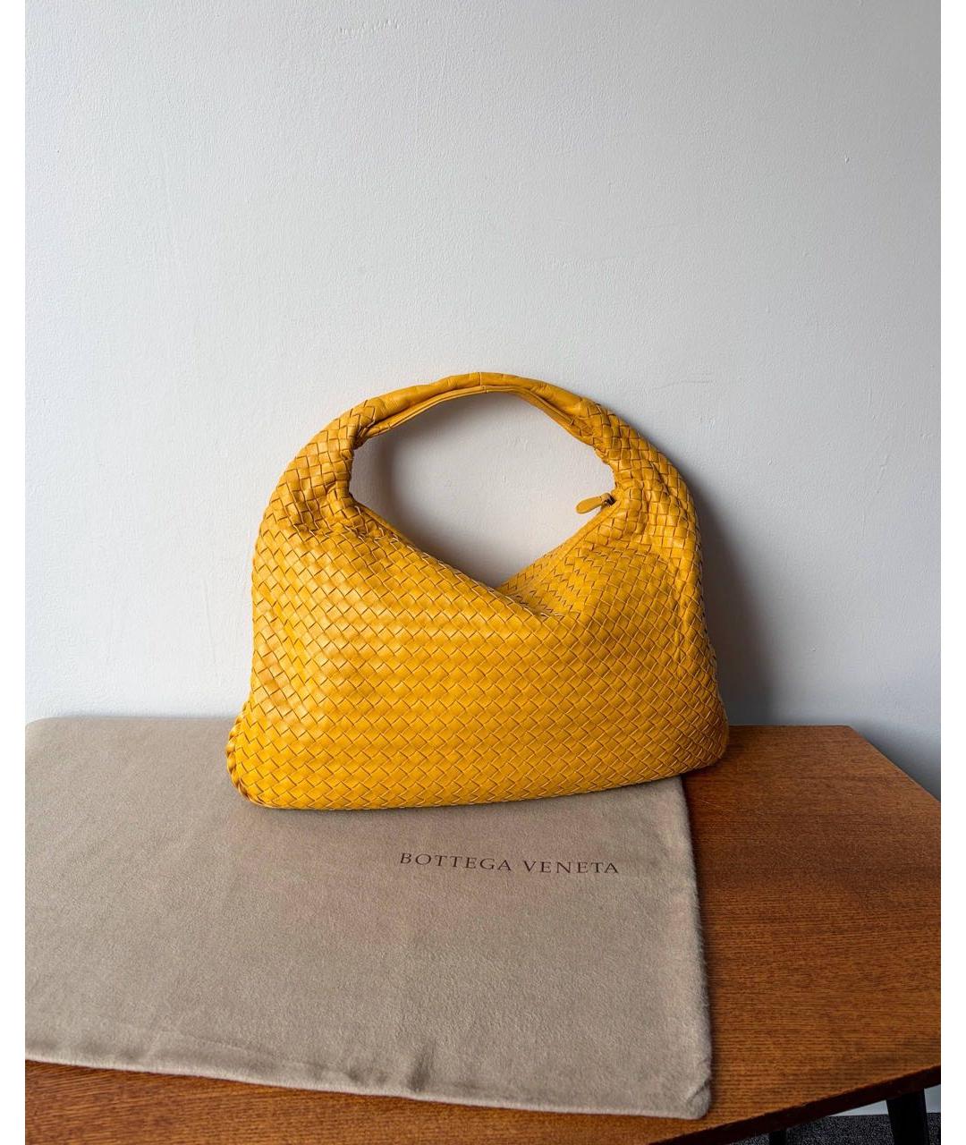 BOTTEGA VENETA Желтая кожаная сумка через плечо, фото 9