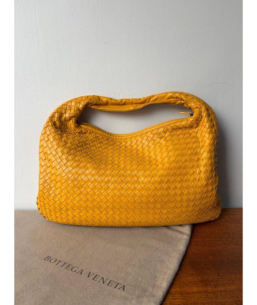 BOTTEGA VENETA Желтая кожаная сумка через плечо, фото 5