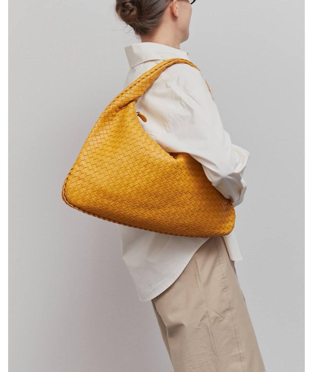 BOTTEGA VENETA Желтая кожаная сумка через плечо, фото 2