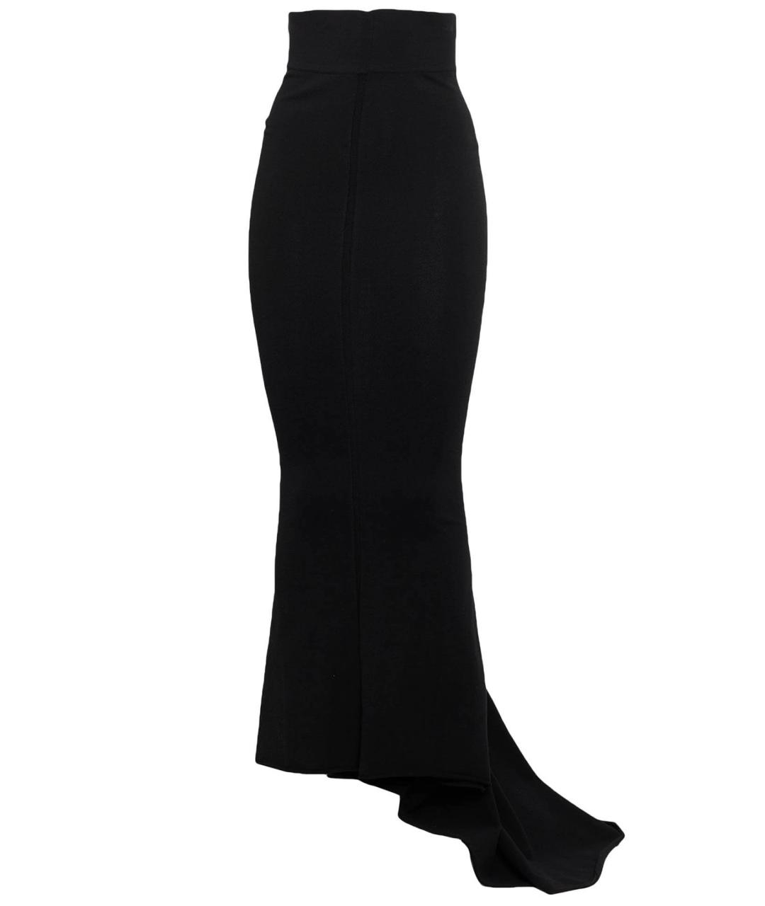 RICK OWENS Черная вискозная юбка макси, фото 1