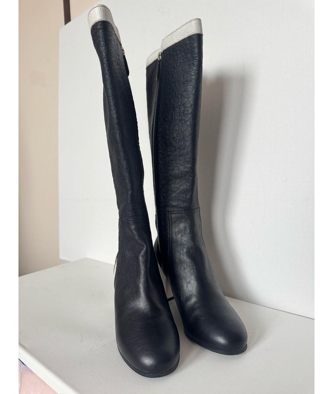 CHANEL Черные кожаные сапоги, фото 2