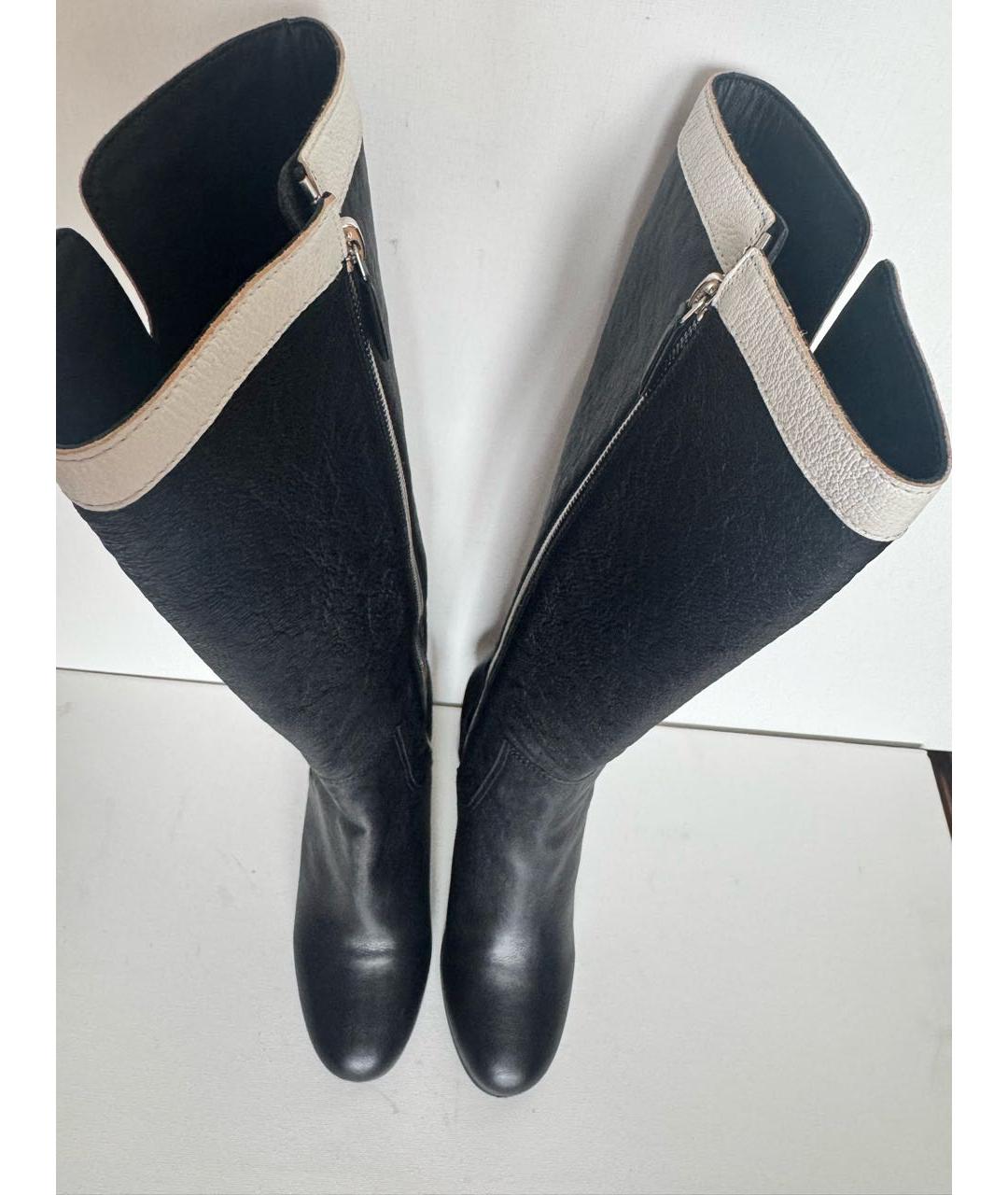 CHANEL Черные кожаные сапоги, фото 3